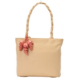 Ciccia Plait Handle Pom Pom Tote Bag