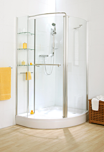 Verona Corner Storage Shower With Shelving Unit