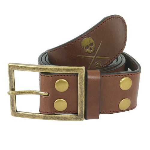 Circa Mens Circa Lopez Skull Leather Belt Dirt