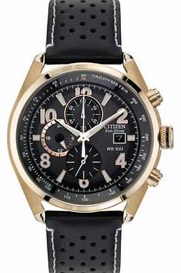 Mens Black Dial Performance Strap Chrono