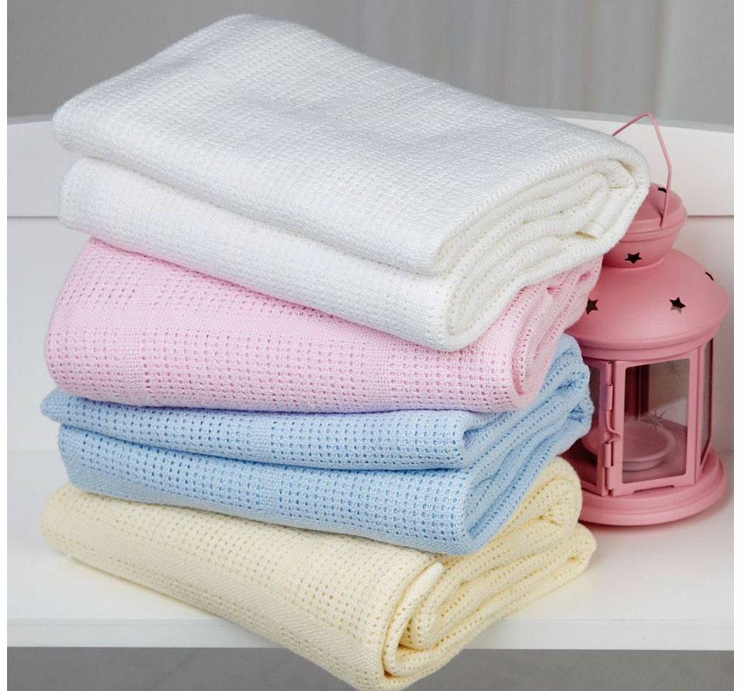 Cot Cellular Blanket Pink