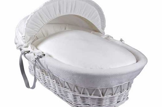 Clair de Lune Cotton Candy Wicker Moses Basket -