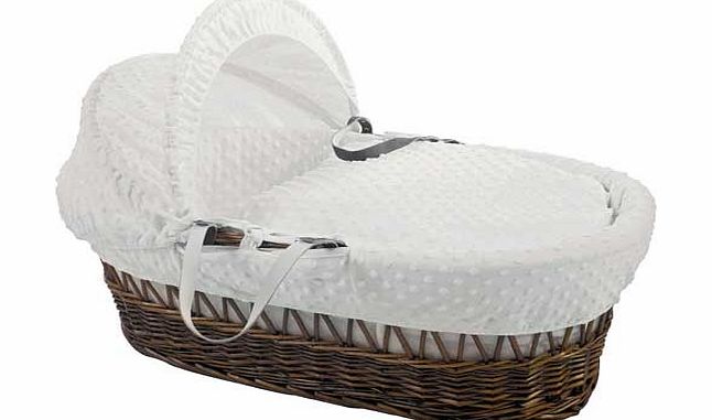 Clair de Lune Dimple Dark Wicker Moses Basket -