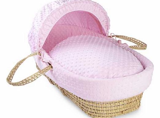 Clair de Lune Dimple Palm Moses Basket - Pink