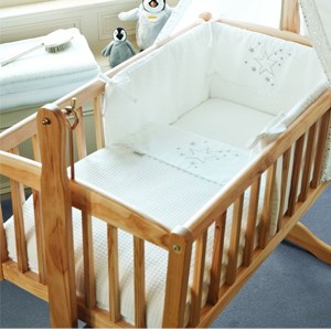 Clair De Lune Sardust Rocking Cradle Quilt and Bumper Set