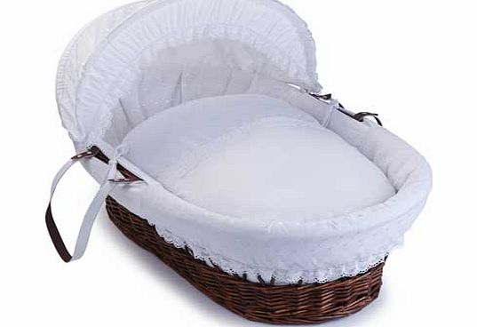 Vintage Wicker Moses Basket - Dark