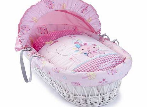 White Wicker Moses Basket - Lottie