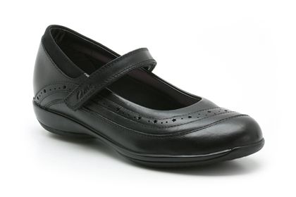 Clarks Daisy Dust Jnr Black Leather