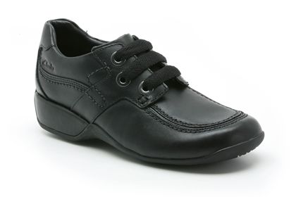 Clarks Dazzledust Jnr Black Leather