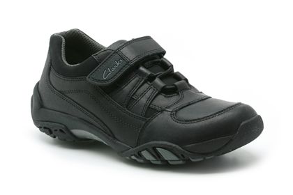 Clarks Sideshift Jnr Black Leather