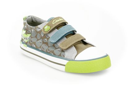 Clarks Snap Happy Jnr Grey/Green Combi