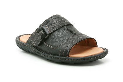 Clarks Vaso Slide Black Leather