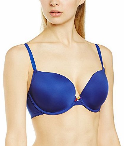 Womens Neve Moulded Plunge T-Shirt Plain Everyday Bra, Blue, 32G