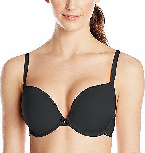 Womens Neve Plunge Full Cup Plain Everyday Bra, Black, 32GG