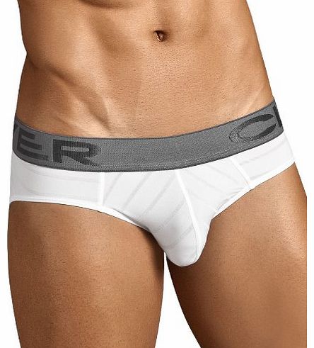 Clever Moda Advance Latin Microfibre Lycra Tanga Micro Mini Brief Designer Mens Underwear White X Large