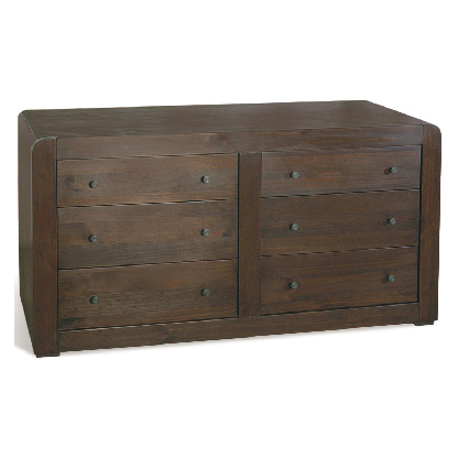 Walnut Dresser 6 Drawer