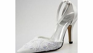 CLOSED Toe Pumps Satin Stiletto Heel Pumps White