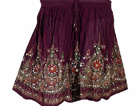 ClothesnCraft Womens Rayon Skirt Designer Spring Summer India Clothing (Maroon)