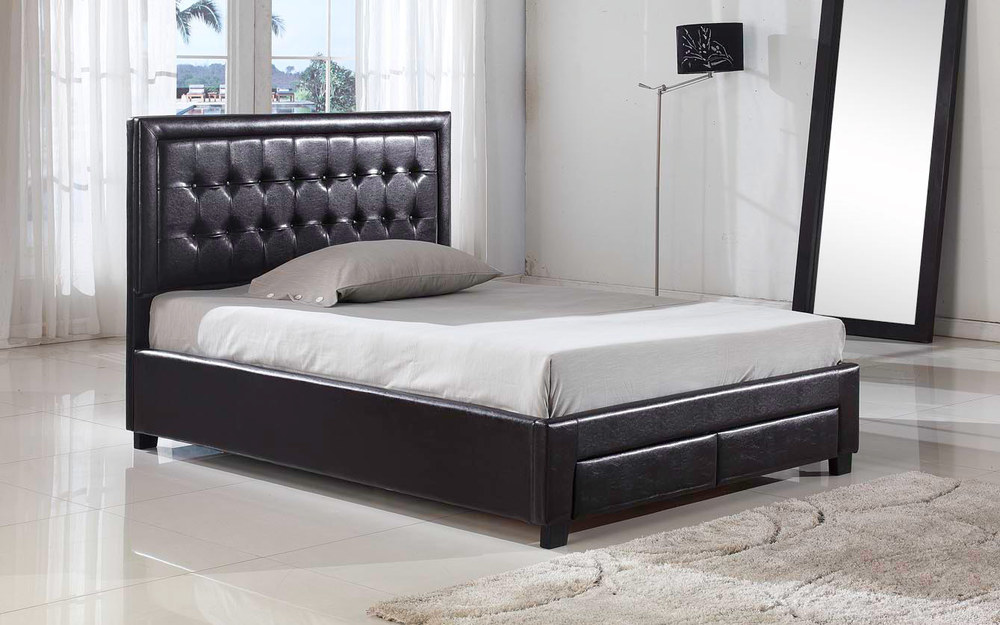 Cloud 9 Verona Faux Leather Bedstead, Double, No