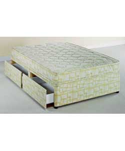 Nine Riga Double Divan Medium Firm Mattress 4 Drawers