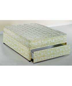 Nine Riga Double Divan Medium Firm Mattress End Drawer