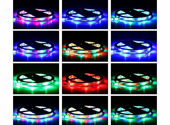 CoastCloud Waterproof 5M 5050 RGB Multi-Colour LED Strips Lighting Tape Lamp For Home Kitchen Room Garden Decoration Plus 44 Keys IR Remote