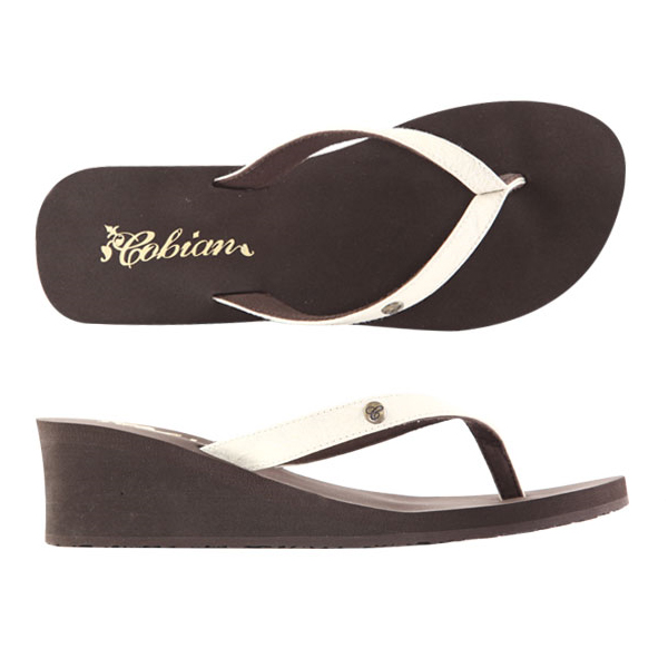 Ladies Cobian Flip Flops - Eden - Cream EDE07