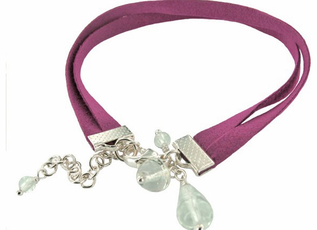 Bottlepearl Fuschia Double Cord Bracelet