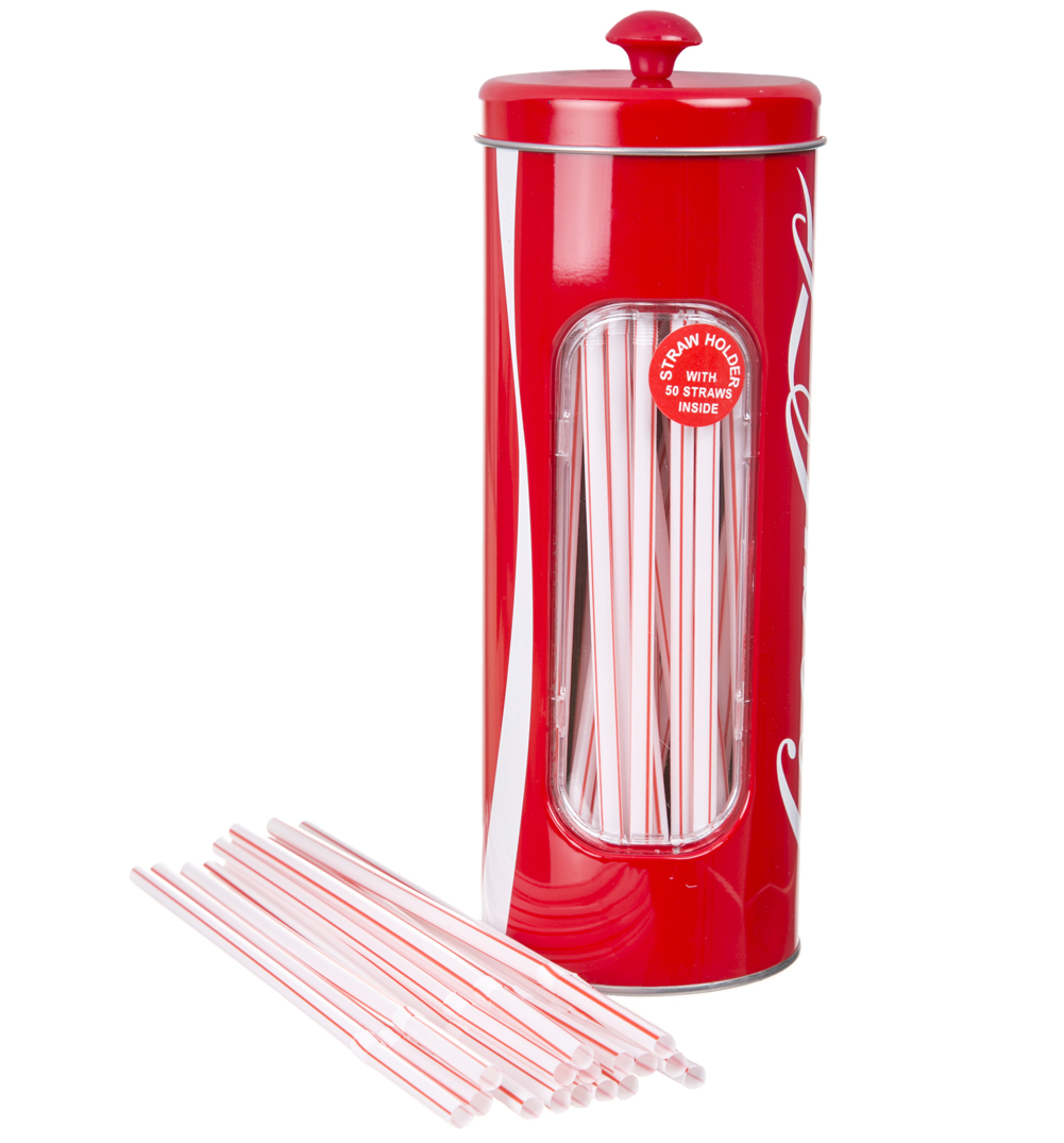 Straw Tin with 50 Straws 23cm