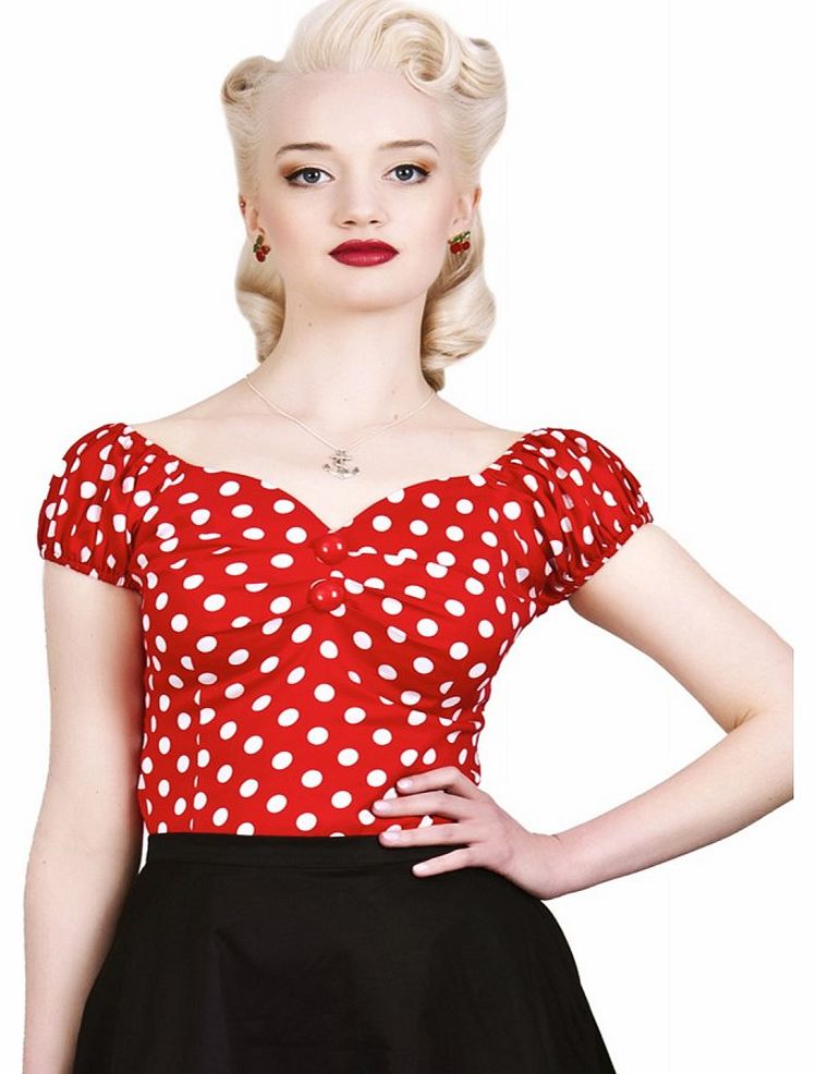 Collectif Dolores Polka Dot Top C686