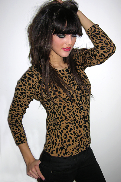 Leopard Cardigan Natural Tan Collectif