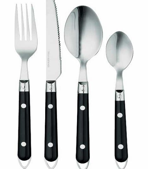 ColourMatch 24 Piece Hanging Cutlery Set - Jet