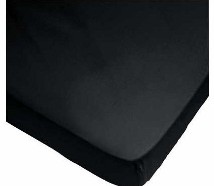 ColourMatch Jet Black Fitted Sheet - Single