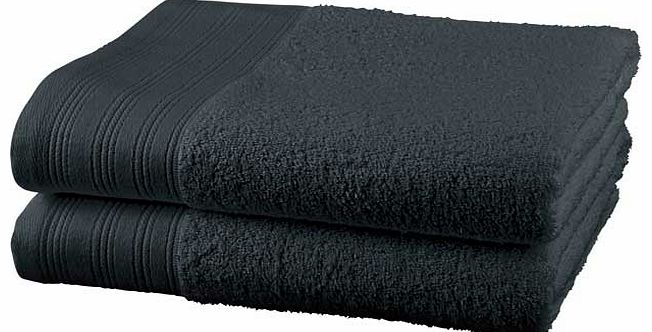 Pair of Bath Towels - Jet Black