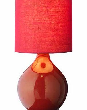 ColourMatch Round Ceramic Table Lamp - Poppy Red