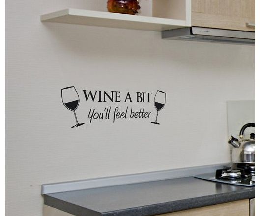 Cols Decals UK WINE A BIT KITCHEN Vinyl Wall Quote Sticker BY Cols Decals UK