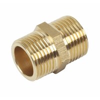 Brass Hexagon Nipple 3/8andquot; Pack of 2