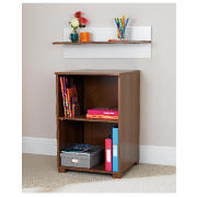 Como High Gloss Bookcase, Walnut