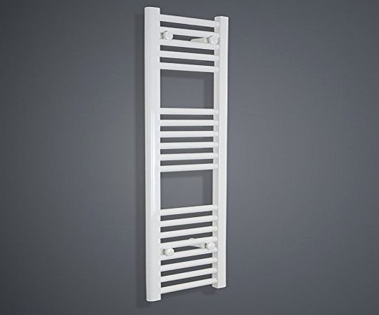 companyblue 300mm wide x 1000mm high Heated Towel Rail Straight Flat White Bathroom Warmer Radiator Rack Central Heating