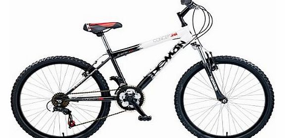 Concept Demon Boys Childrens Bike Black White 13`` Steel Frame 24`` Wheel 18 Speed