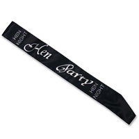 Confetti Black hen diamante sash