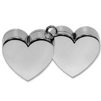 Confetti Double heart silver balloon weight