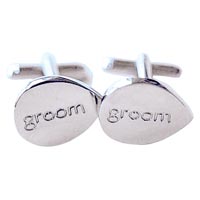 Groom silver nickel plated cufflinks