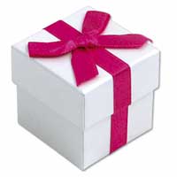 Confetti Hot pink ribbon favour boxes - pk of 10