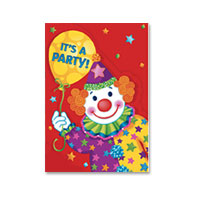 Confetti juggles invitations pack of 8