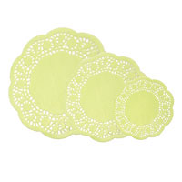 Confetti Light sage round doileys pk of 72