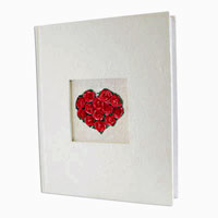 Confetti Red rosebud heart photo album