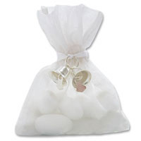 Confetti Silver double bell charms