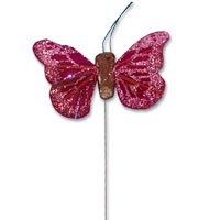 Small damson glitter butterfly pk of 24