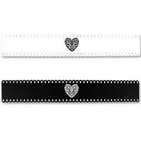 Confetti White and black lace heart wraps pk of 10